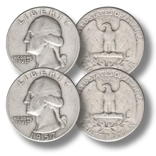 An example of real silver quarter made before 1965.